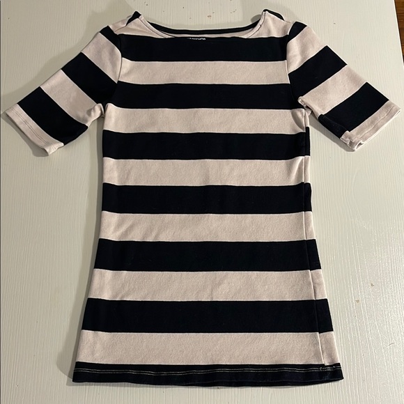 Workshop Republic Clothing Tops - Workshop Striped Black & Beige Top- Size Small